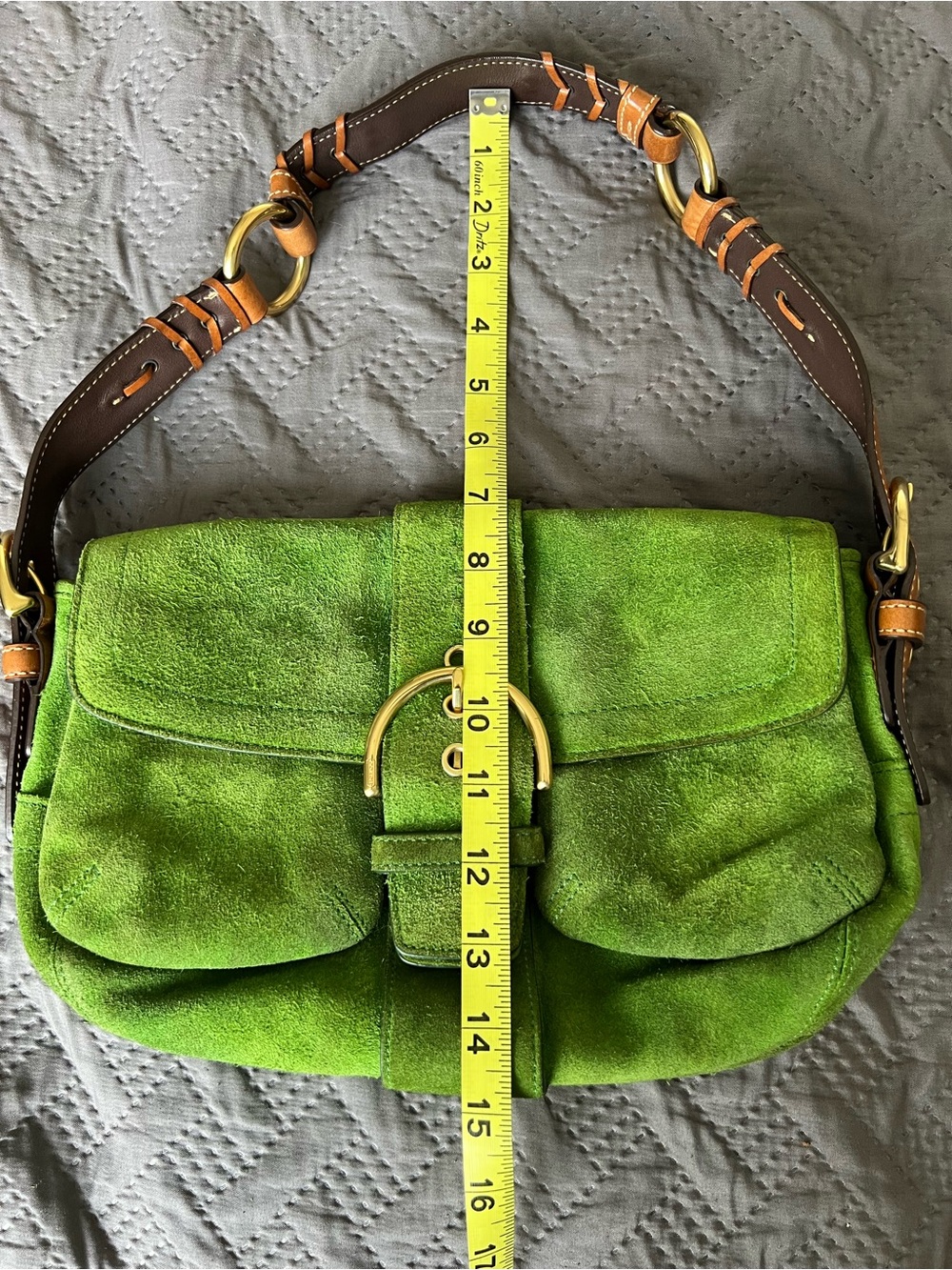 Coach Green Suede Belt-Accent SoHo Shoulder Bag - Picture 10 of 10